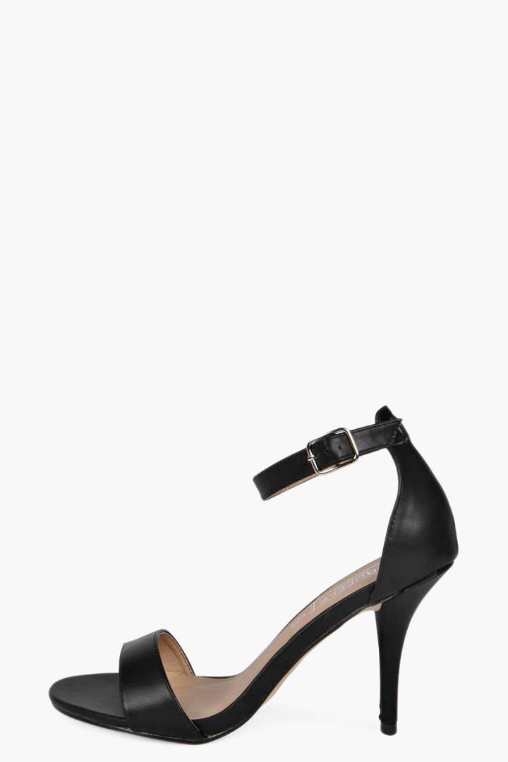 Boohoo Zoe Ankle Skinny Mid Heel Two Parts Black
