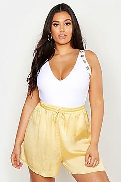 Boohoo Plus Metallic Flippy Runner Shorts