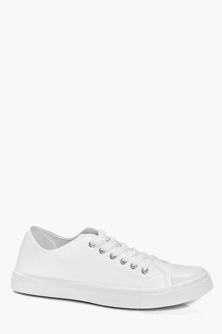Boohoo Pu Plimsolls White