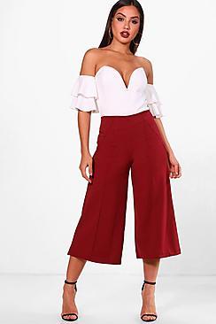 Boohoo Crepe Pintuck Detail Culotte