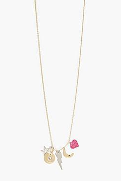 Boohoo Lightning Bolt & Star Necklace