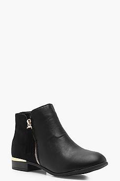 Boohoo Eva Zip Trim Chelsea Boots