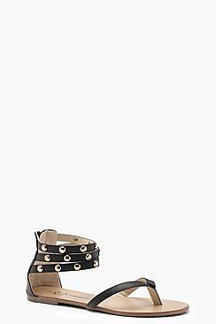 Boohoo Evie Multi Strap Studded Sandals