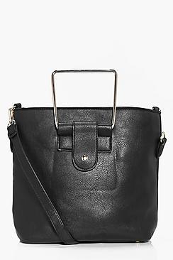 Boohoo Isobel Metal Handle Structured Duffle Bag