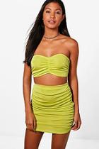 Boohoo Premium Fi Slinky Bandeau & Skirt Co-ord