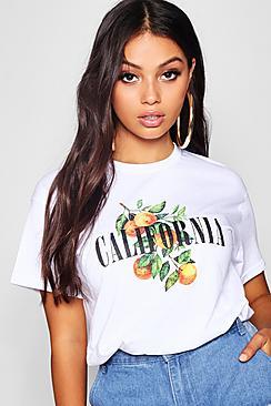 Boohoo Petite California Floral Print Tee