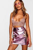 Boohoo Kat Metallic Star Woven Mini Skirt