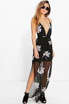 Boohoo Natasha Strappy Floral Maxi Dress