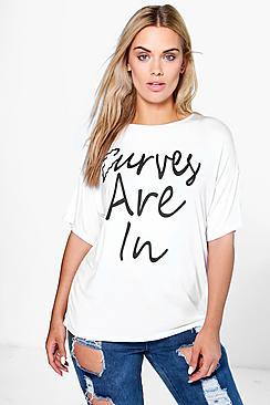 Boohoo Plus Kelly Slogan Tee