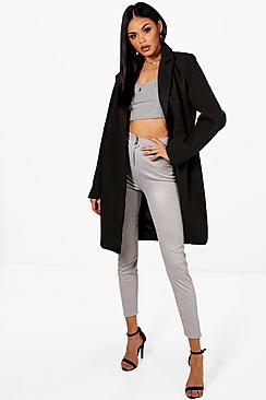 Boohoo Collared Wool Look Coat