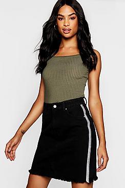 Boohoo Tall Embellished Denim Skirt