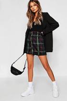 Boohoo Tartan Check Paperbag Shorts