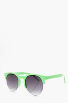 Boohoo Green Clubmaster Sunglasses