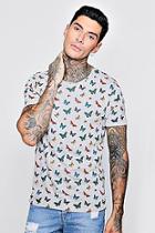 Boohoo Crew Neck T-shirt With Butterfly Design
