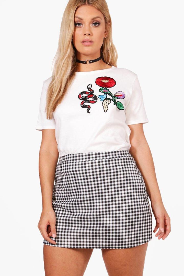 Boohoo Plus Yasmin Gingham Skort Multi