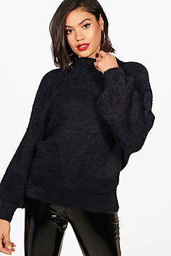 Boohoo Jennie Fluffy Knit Balloon Sleeve Jumper