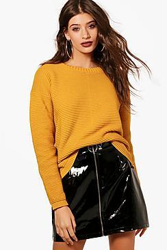Boohoo Lexi Rib Knit Crop Jumper