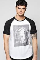 Boohoo Raglan T Shirt Wih Baseball Print