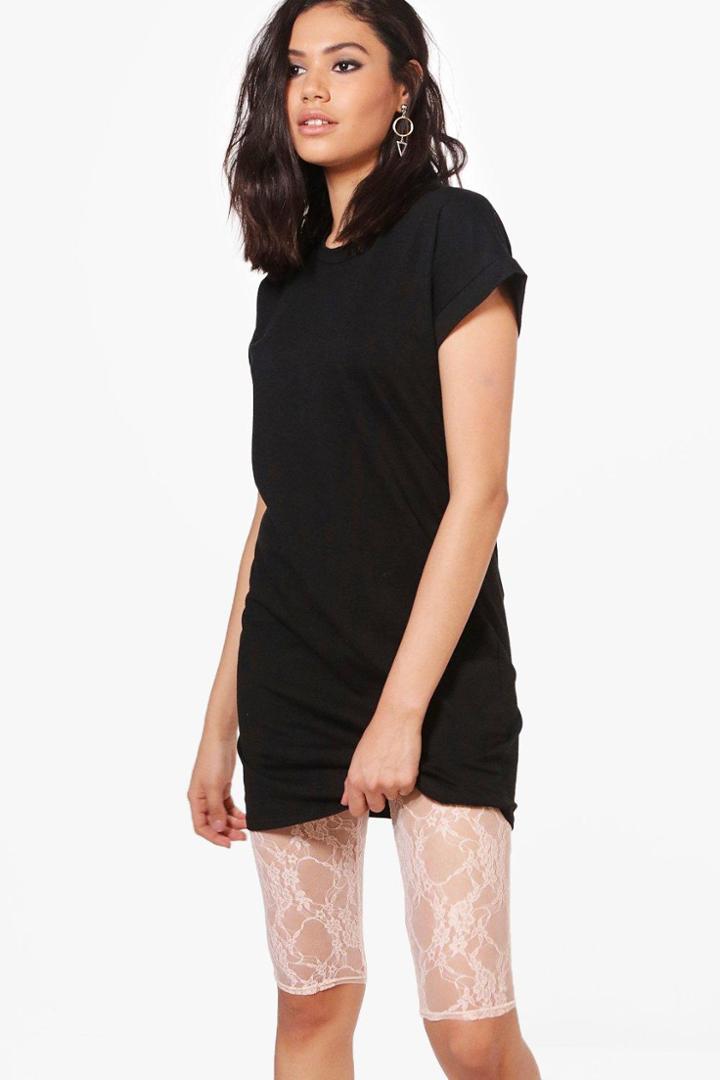 Boohoo Amelie Knee Length Lace Leggings Nude