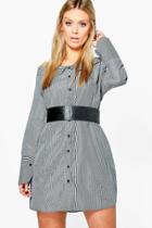 Boohoo Plus Cait Off The Shoulder Shirt Dress Black