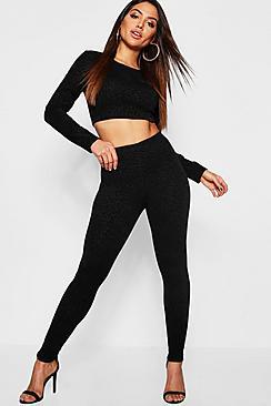 Boohoo Flocked Leopard Print Leggings