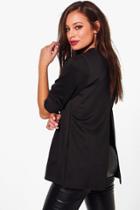 Boohoo Lydia Split Back Blazer Black