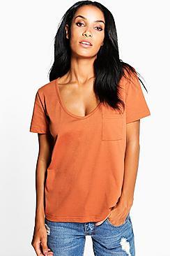 Boohoo Boyfriend V Neck Pocket T-shirt