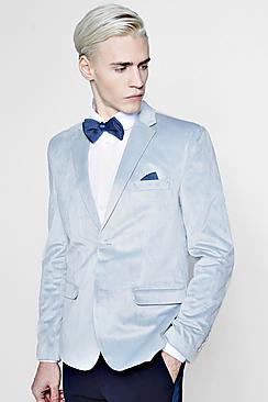 Boohoo Velvet Skinny Fit Blazer