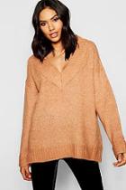 Boohoo Loose Fit V-neck Jumper