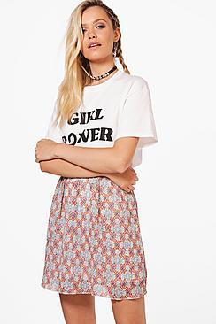 Boohoo Florence Aztec Print Skirt