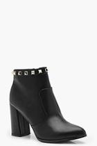 Boohoo Angel Square Studded Ankle Boot