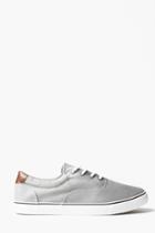 Boohoo Grey Skater Style Canvas Lace Up Plimsolls Grey