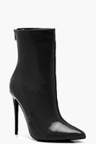 Boohoo Contrast Fabric Pointed Shoe Boots