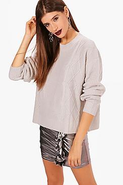 Boohoo Rachel Cable Knit Jumper