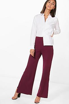 Boohoo Nicole Wide Leg Split Side Trouser