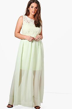 Boohoo Plus Katherine Lace Bodice Maxi Dress
