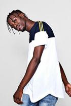 Boohoo Longline Colour Block T-shirt With Tape