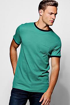 Boohoo Waffle T-shirt With Contrast Rib