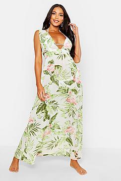 Boohoo Tropical Maxi Beach Dress