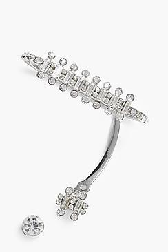 Boohoo Lacey Diamante 3 Piece Ear Cuff Set