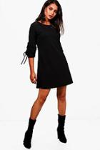 Boohoo Frill Tie Sleeve Shift Dress