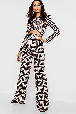 Boohoo Bold Geo Print Tailored Co-ord Trousers