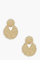 Boohoo Textured Round Double Statement Earrings