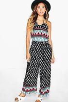 Boohoo Lillie Printed Jumpsuit