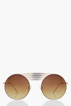 Boohoo Grace Multi Bridge Round Sunglasses