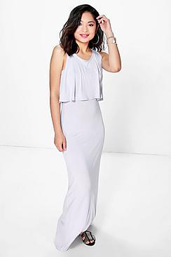 Boohoo Petite Lorna Double Layer Maxi Dress