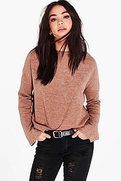 Boohoo Sophie Slash Neck Marl Jumper
