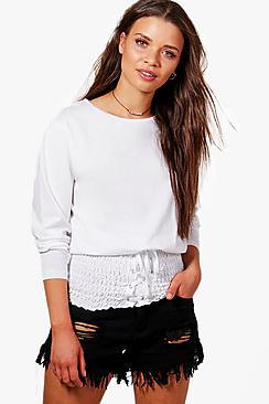 Boohoo Olivia Oversized Shirred Waist T-shirt