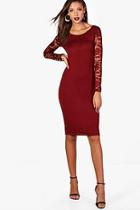 Boohoo Tall Lace Sleeve Mini Bodycon Dress