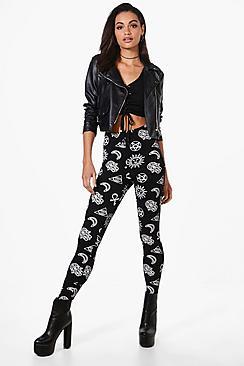 Boohoo Roxx Festival Print Leggings